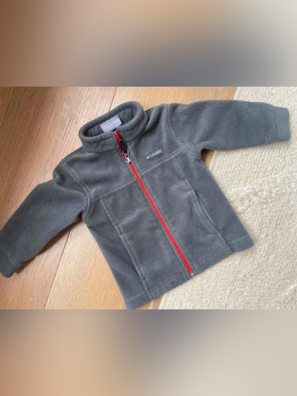 Columbia Toddler Gray Fleece Jacket with Red Zip
